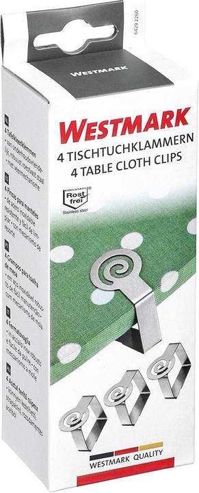 Produktbild Westmark Tischtuchklammern silber 4 St. (6 x 6 cm)