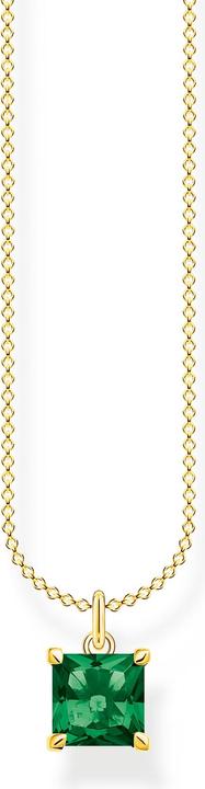 Actual product image Thomas Sabo Chain with green stone gold (925 silver, 18 carat gold plating, 40 - 45 cm)
