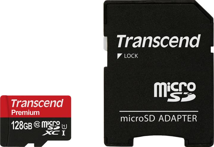 Transcend microSDXC 400x with adapter (128 GB, microSDXC, U1, UHS-I)
