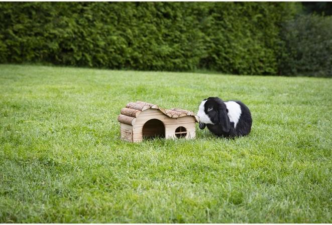 Actual product image Mica Pets Rodent accessories - Natural rodent house with curved roof - approx. 29 x 18 x 18 cm