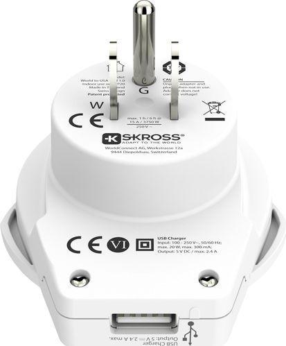 Produktbild Skross Reiseadapter World USA mit USB Ladegerät, Anzahl Pole