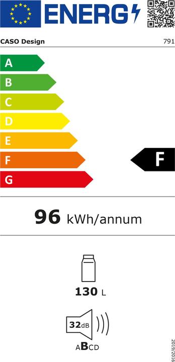 Etichetta energetica Caso Suono e freddo (130 l)