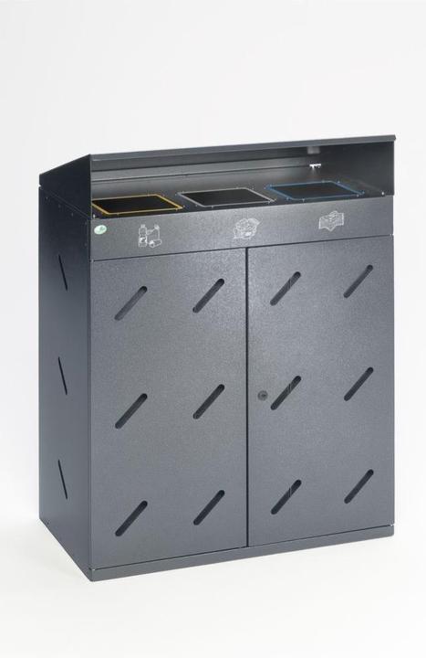 Produktbild VAR Wertstoffsammelstation, 3fach-Einwurf, Volumen 300 l, antiksilber (300 l)