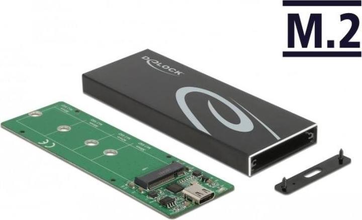 Actual product image Delock External enclosure for M.2 SATA SSD with USB Type-C™ connector (M.2 2280, M.2 2260, M.2 2242, M.2 2230)