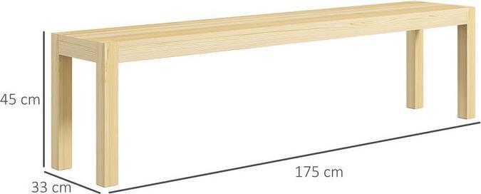Produktbild Swisshandel24 Sitzbank 3-Sitzer Holzbank Landhaus-Stil, Küchenbank, bis 330kg, Kiefer, Natur (33 cm)