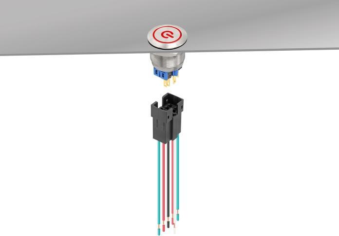 Produktbild Delock Fassung für 25 mm 6 Pin Taster oder Schalter