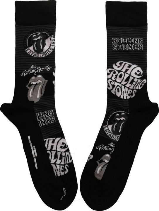 The Rolling Stones Unisex Adult Monochrome Logo Ankle Socks (40.5 - 45.5)