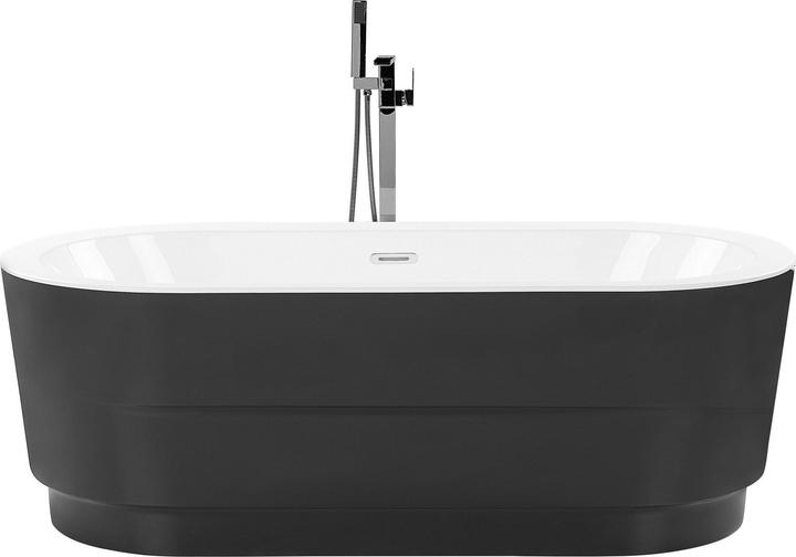 Beliani Bathtub free-standing black oval 170 x 80 cm EMPRESA (214 l, 80 cm, 170 cm)