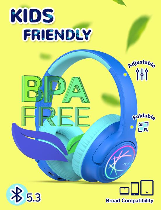 Immagine prodotto Iclever Headphone Kids BT & Cable LED