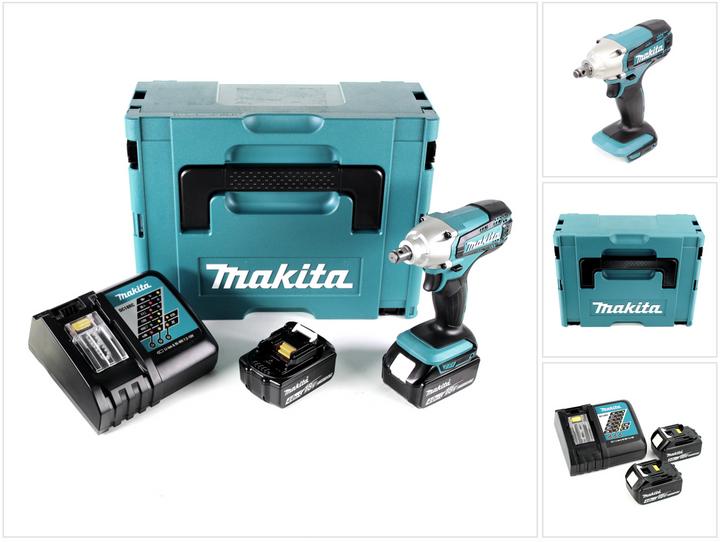 Actual product image Makita DTW 190 RMJ 18 V Li-Ion Cordless Impact Wrench + Makpac Case + 2 x Batteries BL 1840 B 4,0 Ah (Rechargeable battery operated)