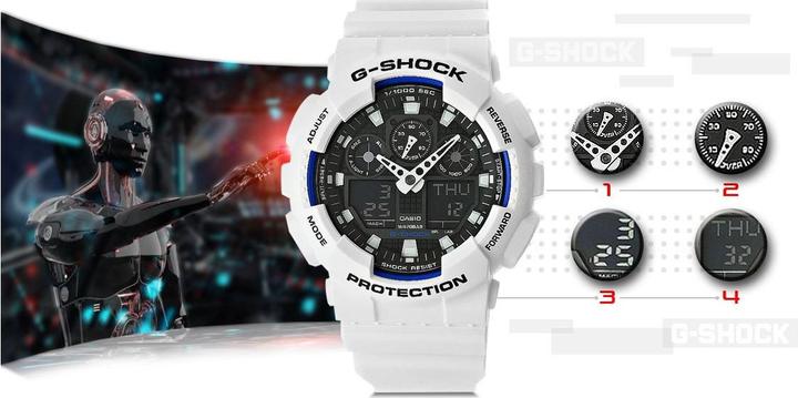 Actual product image Casio Ga-100b-7aer (Chronograph, Power reserve display, 51 mm)