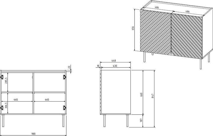Image du produit Cama 2D Commode ONDA 98x45xH85 vert (98 x 45 x 85 cm)