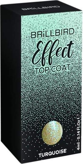 Immagine prodotto BrillBird Effetto Top Coat - Turchese 4ml (Turchese, Smalto per unghie effetto gel)