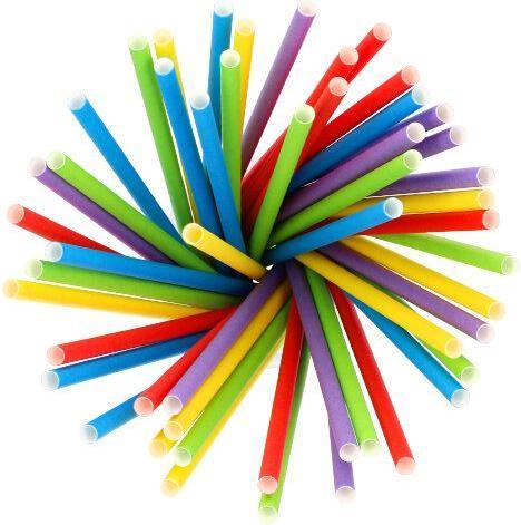 Actual product image Papstar 100 Straws pure assorted colours (100 x)