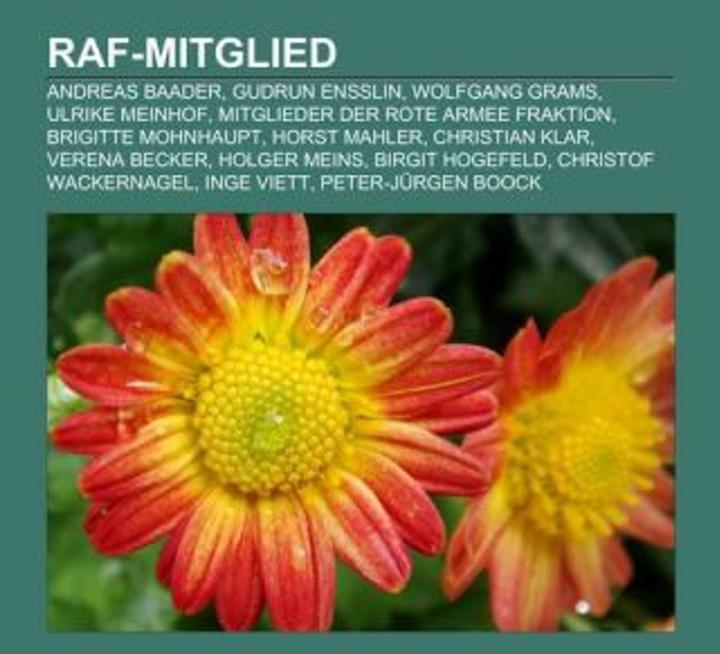 Produktbild Raf-Mitglied (Deutsch, Christian Klar, Ulrike Meinhof, Gudrun Ensslin, Brigitte Mohnhaupt, Mitglieder der Rote Armee Fraktion, Horst Mahler, Andreas Baader, Wolfgang Grams)