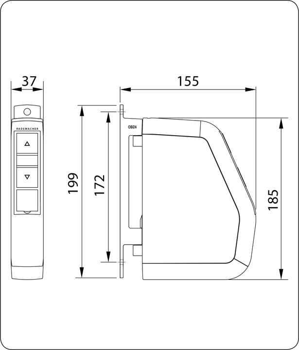 Produktbild Rademacher RolloTron Schwenkwickler Standard DuoFern Minigurt 2550-UW