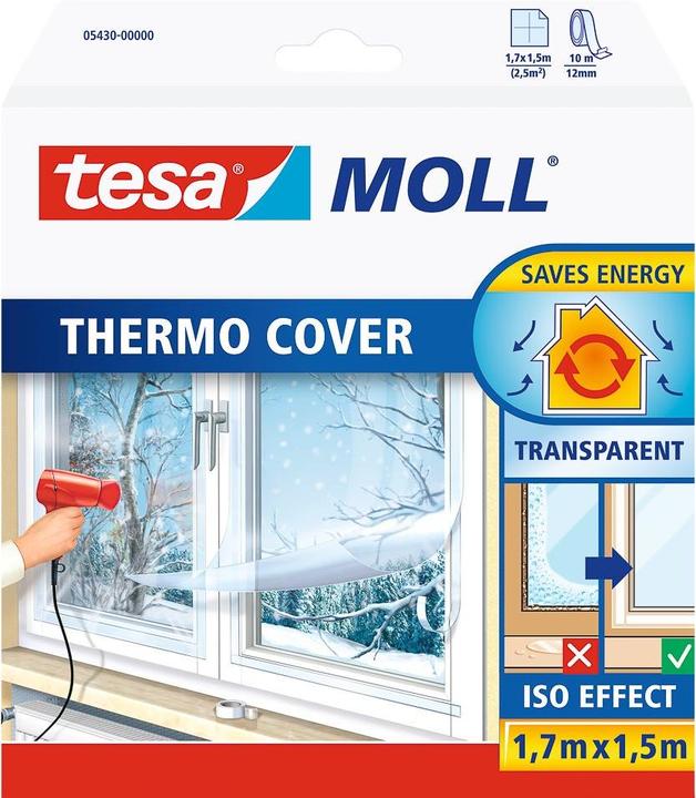 Produktbild tesa tesamoll THERMO Isolierfolie zur Wärmedämmung an Fenstern (1500 mm)