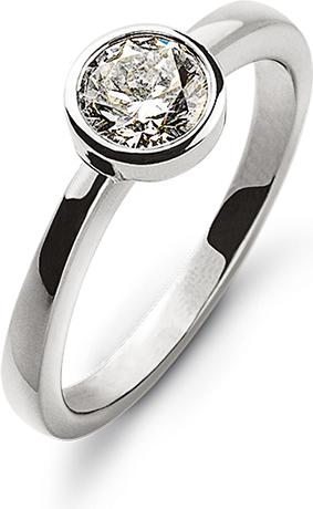 Natsumi Schmuck Diamantring Weissgold 18K/750 0.33 ct H si (57, 750/18 K Gold)