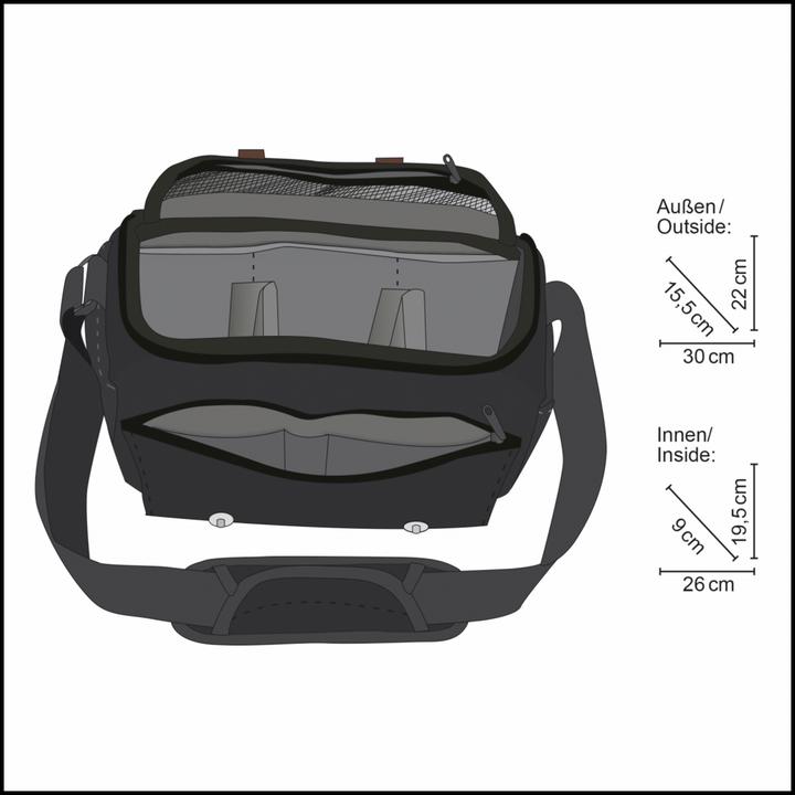 Immagine prodotto mantona Borsa fotografica Milano grande (Borsa a tracolla per fotocamera, 0.12 l)