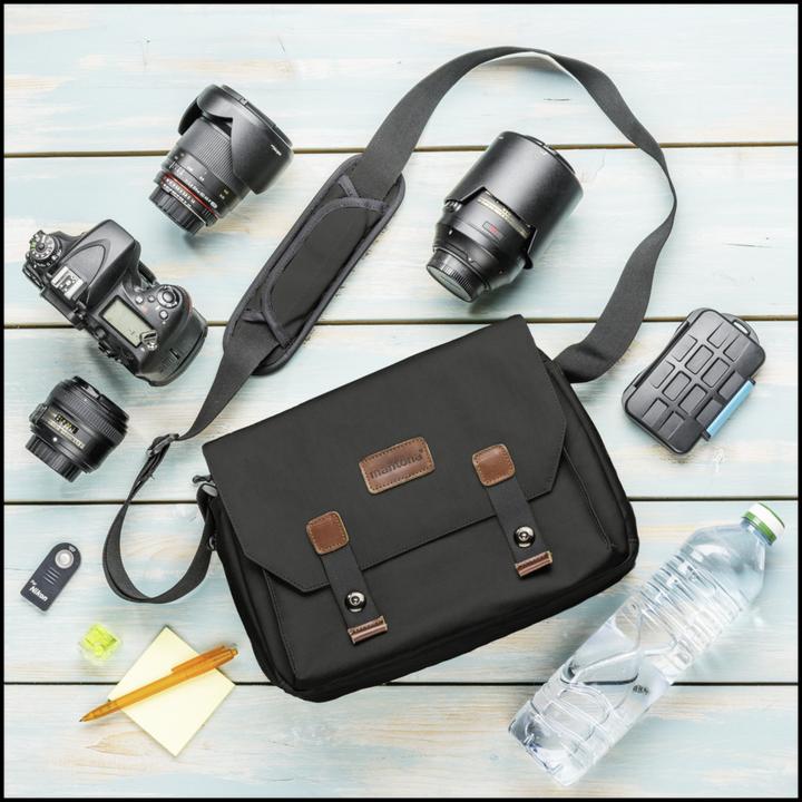 Immagine prodotto mantona Borsa fotografica Milano grande (Borsa a tracolla per fotocamera, 0.12 l)