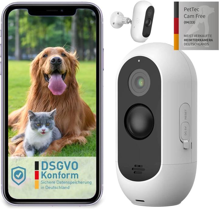 Produktbild PetTec 2er-Haustierkamera-Set mit Bewegungserkennung, Sprachfunktion & Nachtsicht