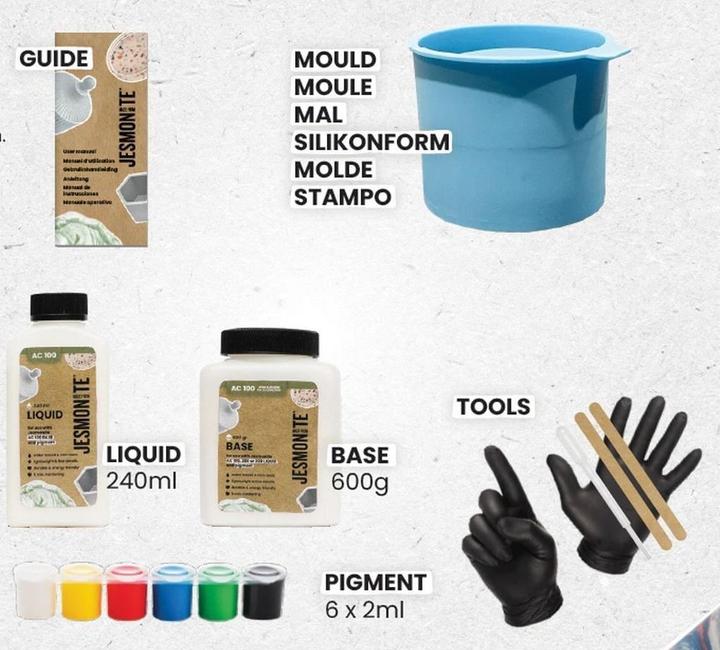 Produktbild Jesmonite Modelliermasse Bastelset Giessen Becher