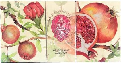 Actual product image La Florentina Melograno Bar Soaps Pomegranate Scent Bellosguardo Collection 5.3 Ounces 150g