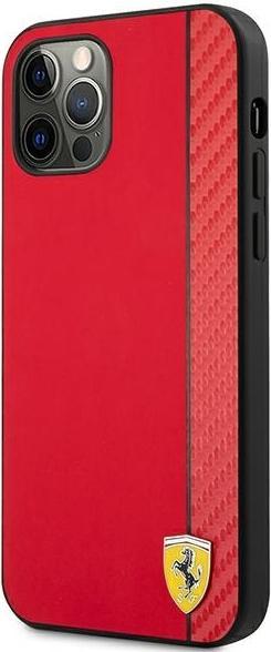Immagine prodotto Ferrari FESAXHCP12LRE Custodia rigida per iPhone 12 Pro Max 6,7" czerwony/rosso On Track Carbon Stripe (Apple iPhone 12 Pro Max)