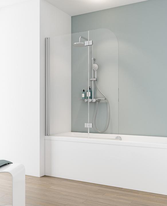 Schulte Paroi pliante pour baignoire Komfort D3353 verre véritable clair optique chromée