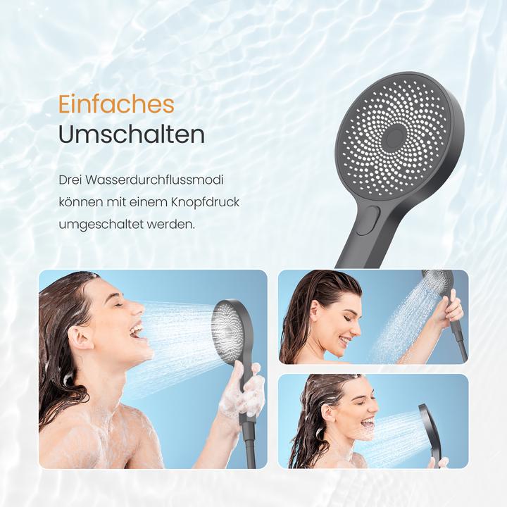Produktbild Emke Duschsystem mit Thermostat, Handbrause + Regendusche(2 Strahlstärken) + Unterer Auslass