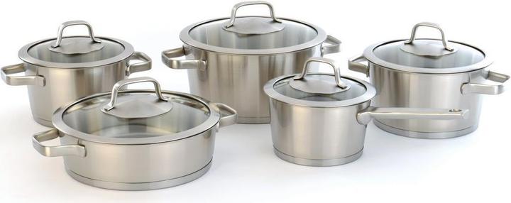 Produktbild BergHoff Kochtopfset 10tlg Manhattan (16 cm, Pfannenset + Topfset, Edelstahl)