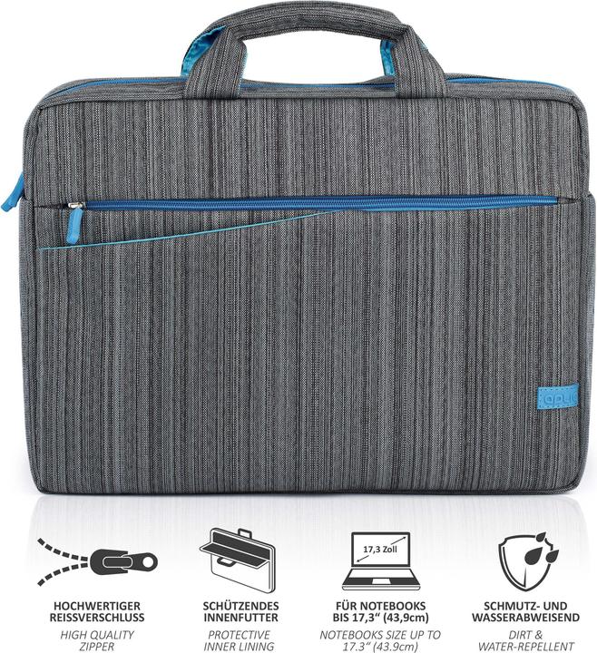 Produktbild Aplic Laptoptasche, Notebooktasche mit Zubehörfächern für Laptops bis 17,3" (43,9cm) aus Naturfliz (17.30", Universal)