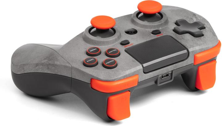 Actual product image Snakebyte Pad 4 S Wireless PS4 Controller - gray orange (PC, PS4)