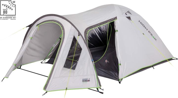 High Peak Zelt Kira 4 hellgrau 10373 (Kuppelzelt, 4.60 kg, 4 Personen)