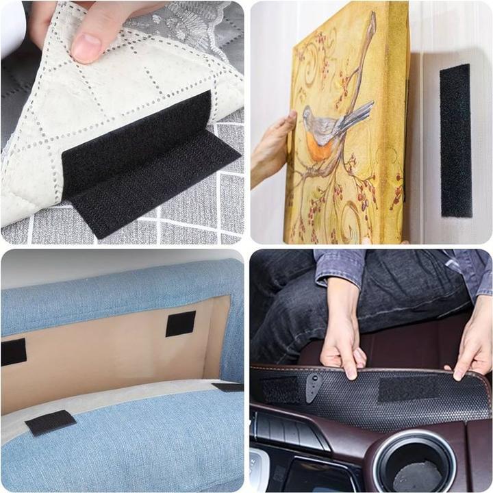 Produktbild König Design Klettband Set Hakenband + Flauschband selbstklebend extra stark Klettverschluss (30 mm)