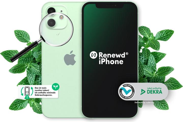 Actual product image Renewd iPhone 12 (64 GB, Green, 6.10", 12 Mpx, Dual SIM, A / Like new)