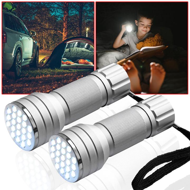 Produktbild Eaxus 2er-Set LED-Taschenlampe mit Alu-GehÃ¤use und 21 LEDs (10.10 cm)