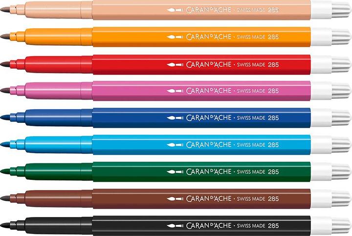 Actual product image Caran d'Ache Swisscolor Fasermaler Kartonschachtel (Multicoloured, 10 x)