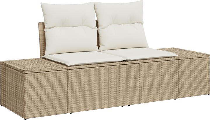 Image du produit VidaXL Ensemble de 8 canapés de jardin avec coussins Beige Poly Rattan