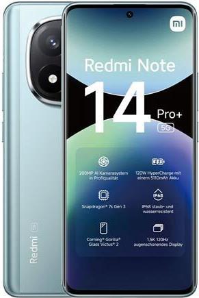 Image du produit Xiaomi Redmi Note 14 Pro+ (512 Go, Bleu givre, 6.67", Double SIM, 200 Mpx, 5G)
