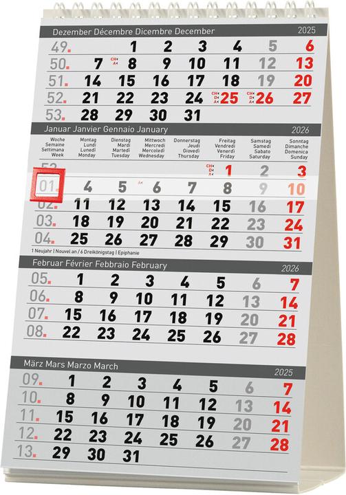 Image du produit Biella Calendrier de table 4 mois Desktop Delta 4