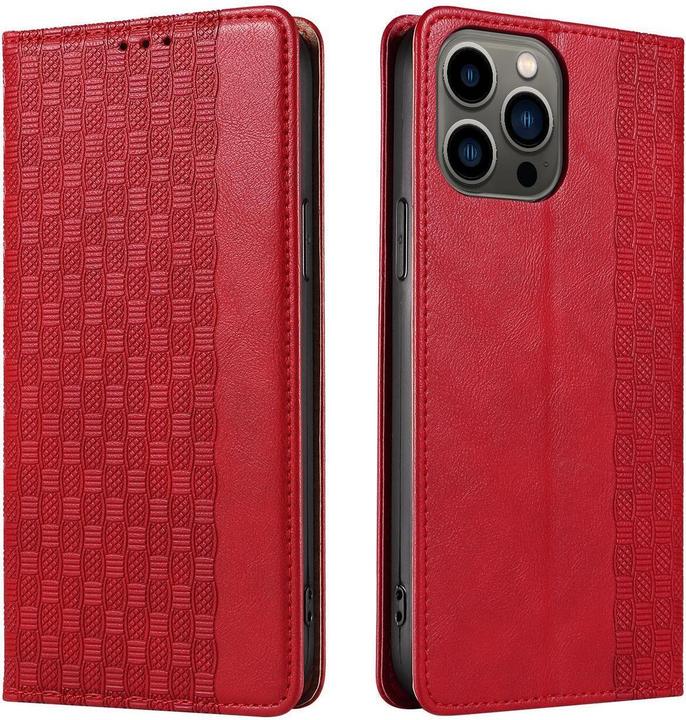 Produktbild Hurtel Magnet Strap Case Hülle für iPhone 14 Pro Max Flip Wallet Mini Lanyard Ständer Rot (Apple iPhone 14 Pro Max)