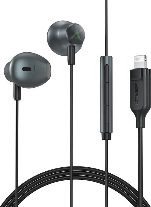 Produktbild Acefast L1 In-Ear-Kopfhörer mit 1,2 m Lightning Anschluss – Schwarz (ANC, Kabelgebunden)