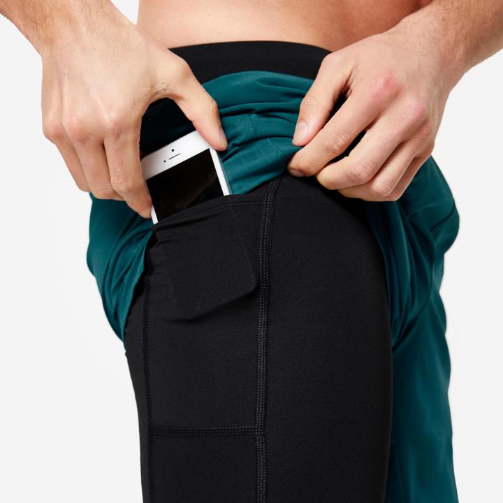 Actual product image Domyos Shorts 2-in-1 men breathable - turquoise (XXL)