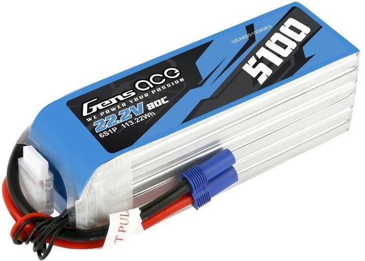 Produktbild Gens Ace Lipo Pack 5100mAh 22,2V 80C 6S1P(EC5) (22.20 V, 5100 mAh)