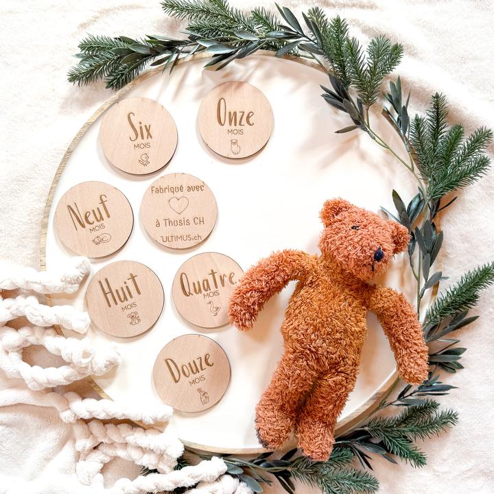Produktbild Ultimus Baby Meilenstein Markierungskarten Bergmotiv (Englisch Buchenholz)
