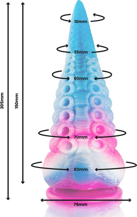 Actual product image Epic Scylla Blue Tentacle Dildo, Large Size
