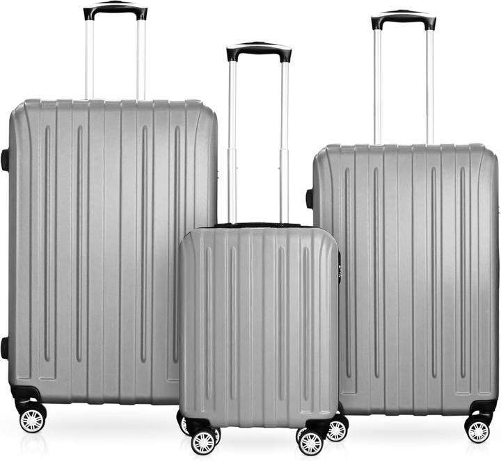 DS-Lux 3-teiliges Hartschalenkoffer-Set (88 l, Handgepäck (bis 50l), M (50 - 90l))