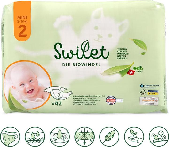 Actual product image Swilet The bio diaper (Size 2, Monthly box, 252 Piece)