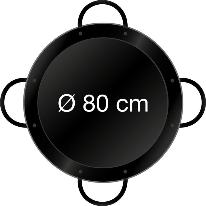 All'Grill Enamelled paella pan Ø 80 cm with 4 handles (80 cm, Paella pan, Steel)